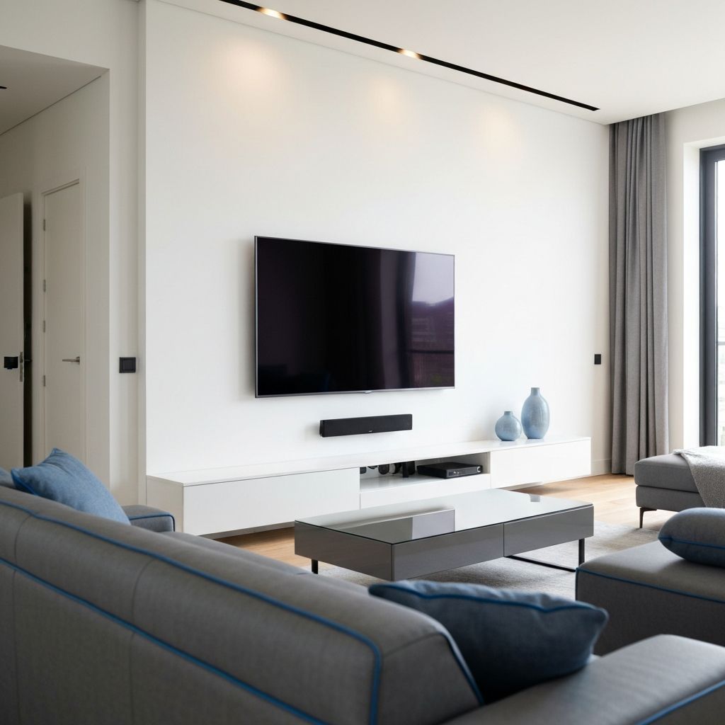 Modern TV wall mounting installation